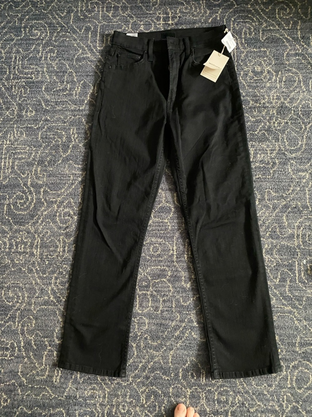 MOTHER Straight Leg Black Jeans